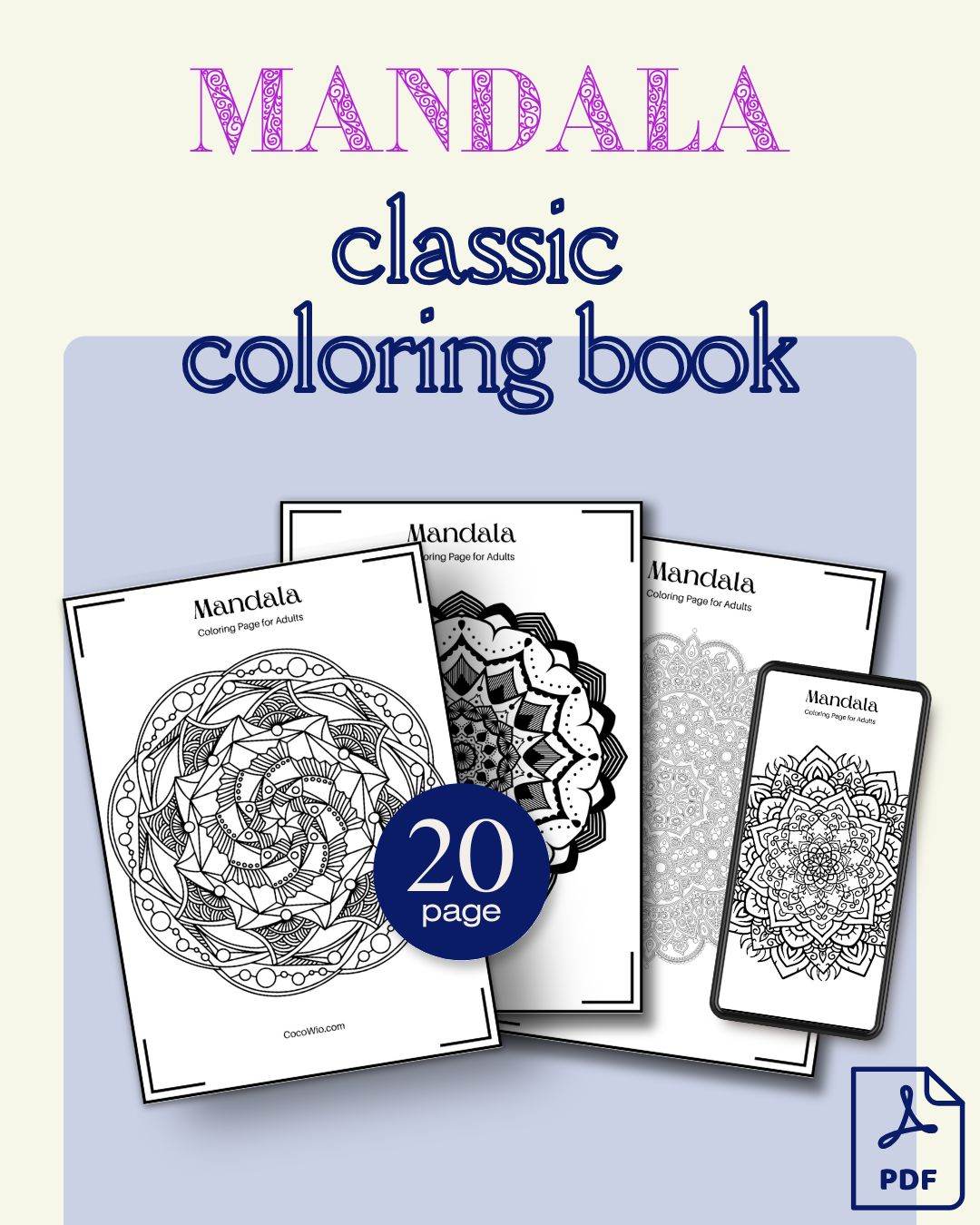 Mandala Classic Coloring Book For Adults - CocoWio