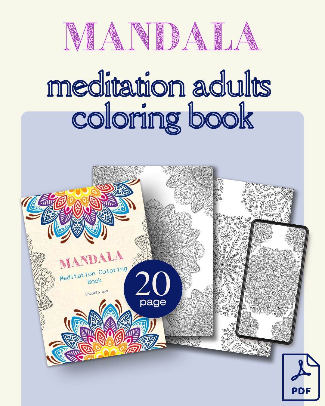 Mandala Meditation Coloring Book For Adults - CocoWio