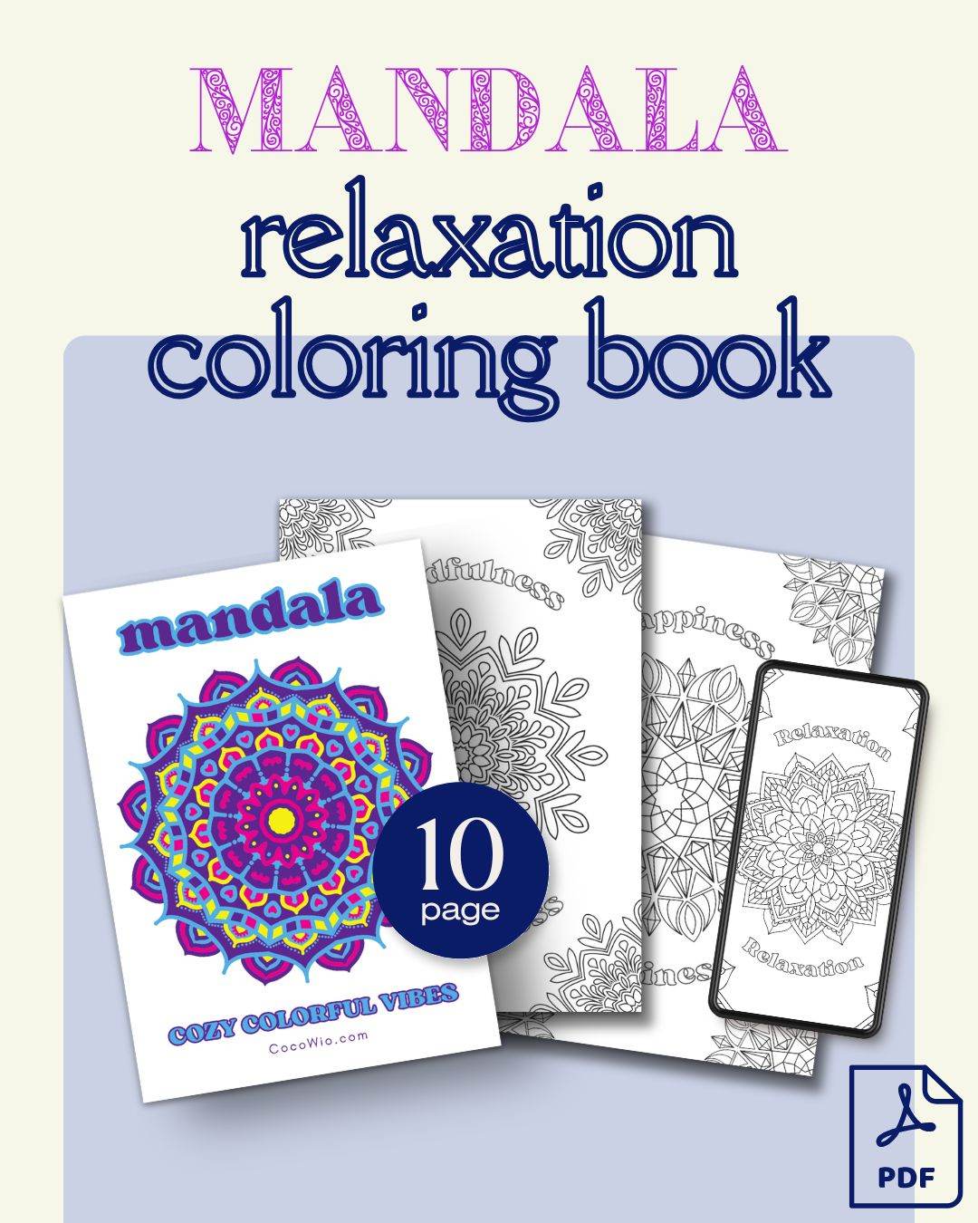 Mandala Relaxation Coloring Book For Kids - CocoWio